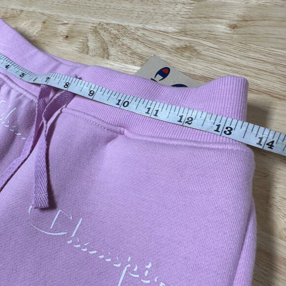 Champion NWT Shadow Script Girls Sweatpants Pink Size L Drawstring Waist Pockets - Picture 7 of 9
